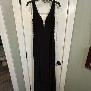 Xscape Black Backless Dress